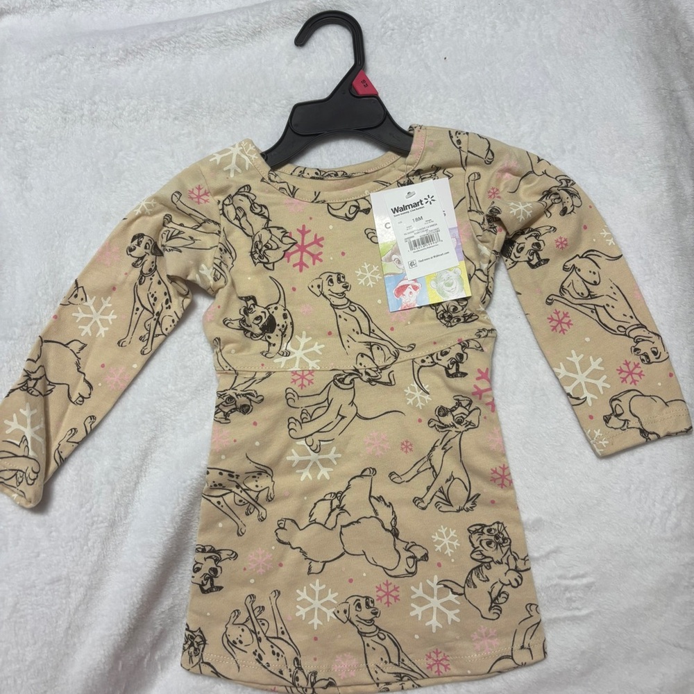 Disney Classics Character Kids Long Sleeve Skater Dress - Tan